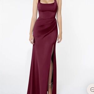 Azazie Mero Butgandy Ruched Cocktail Gown NWT